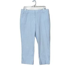 Jones New York blue white pinstripes cropped pants size 16